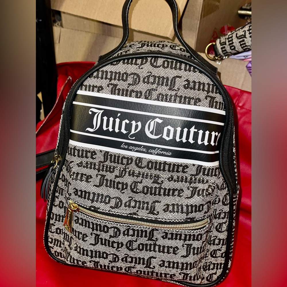 Juicy Couture Black & Gray Medium Size Backpack. NWOT - Picture 2 of 10